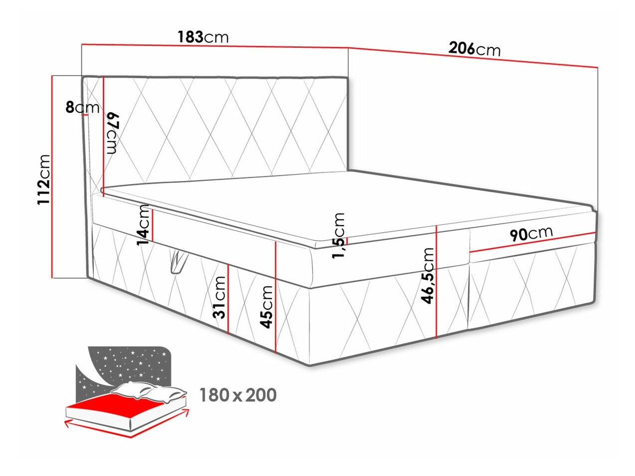 Lit boxspring Comfivo Avis (Magic Velvet 2299)