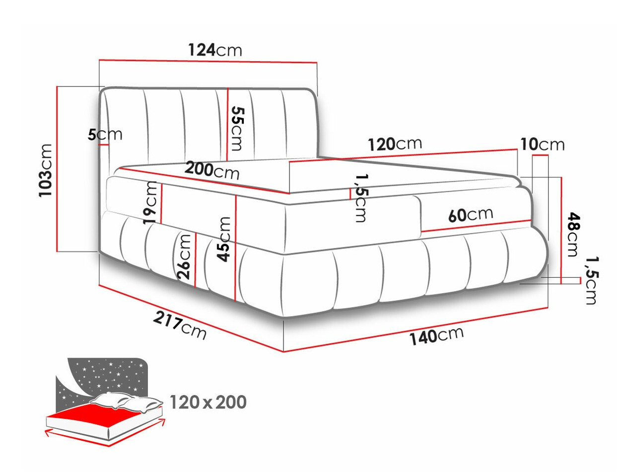 Lit boxspring Cursus (Kronos 19)
