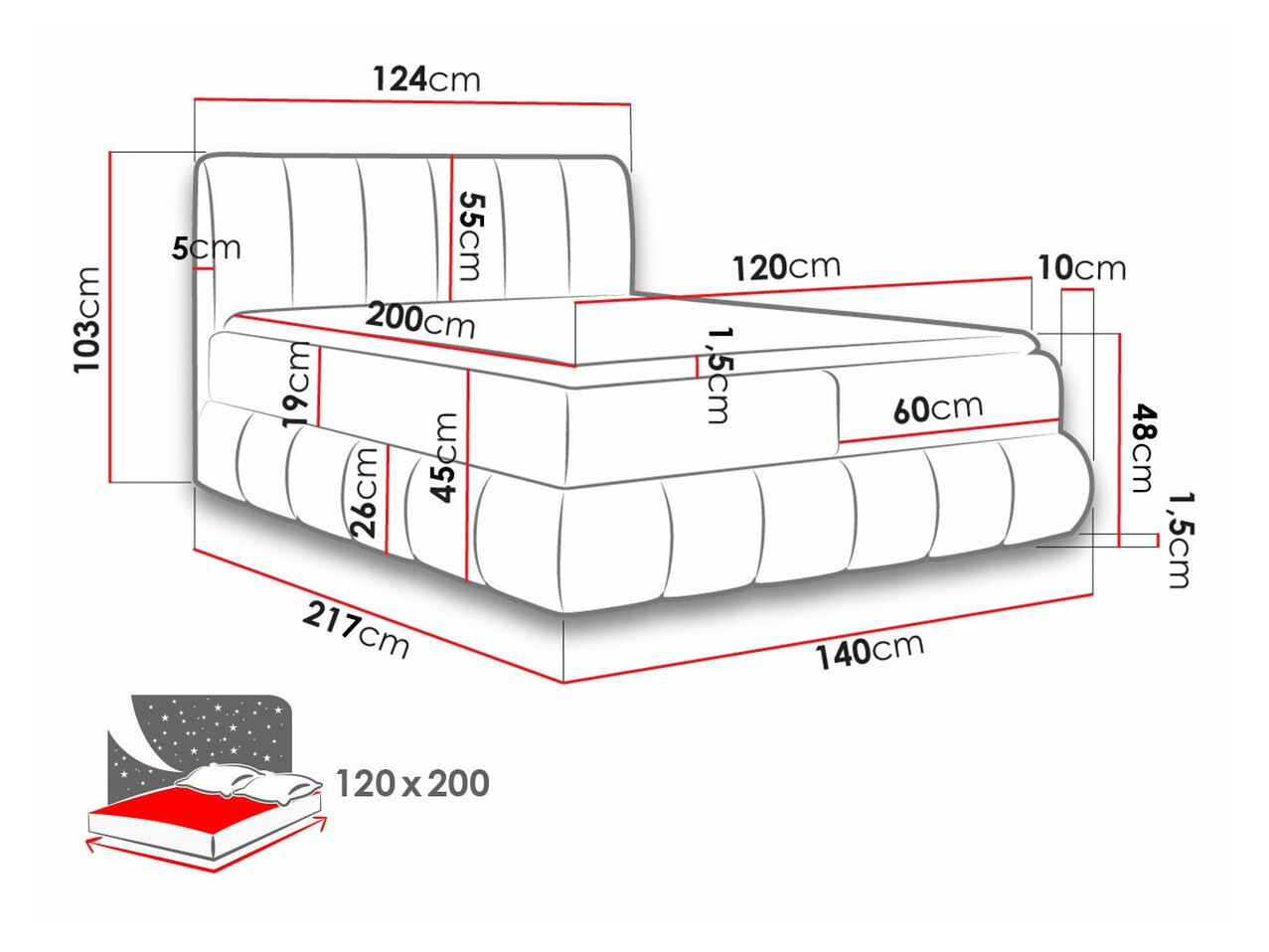 Lit boxspring Cursus (Kronos 22)