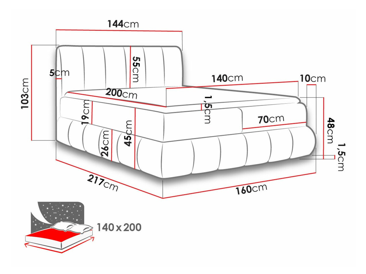 Lit boxspring Cursus (Kronos 22)