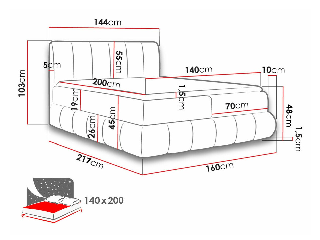 Lit boxspring Cursus (Kronos 26)