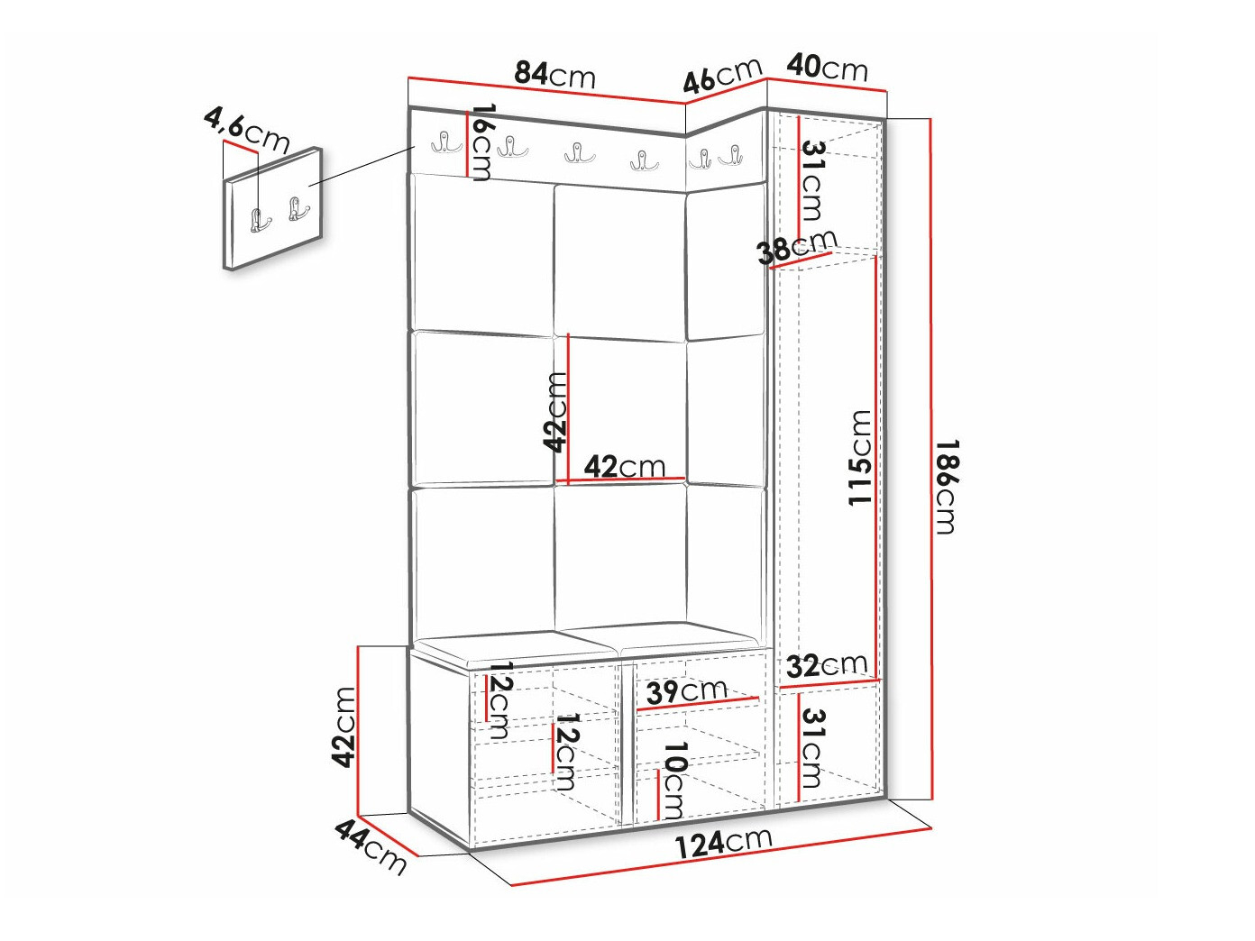 Meuble d'entrée Hartford 377 (Manila 35)