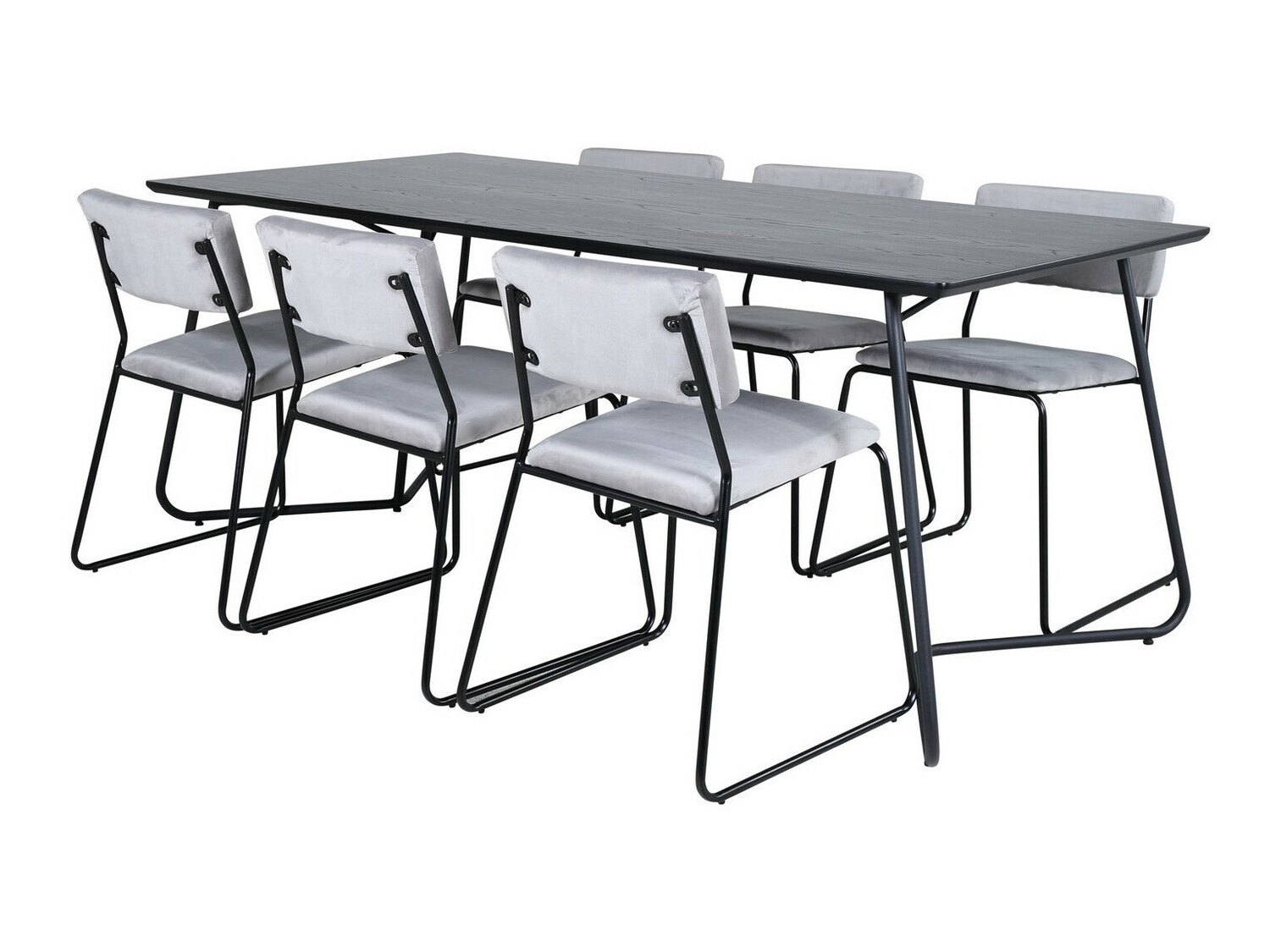 Salle à manger complète Dallas 2715 (Gris + Noir)