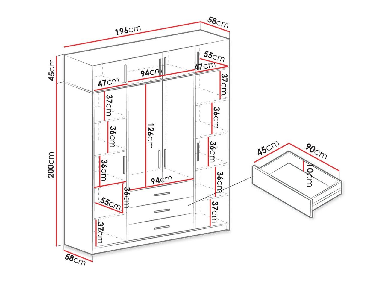 Armoire Dortivu I (Sonoma chêne)
