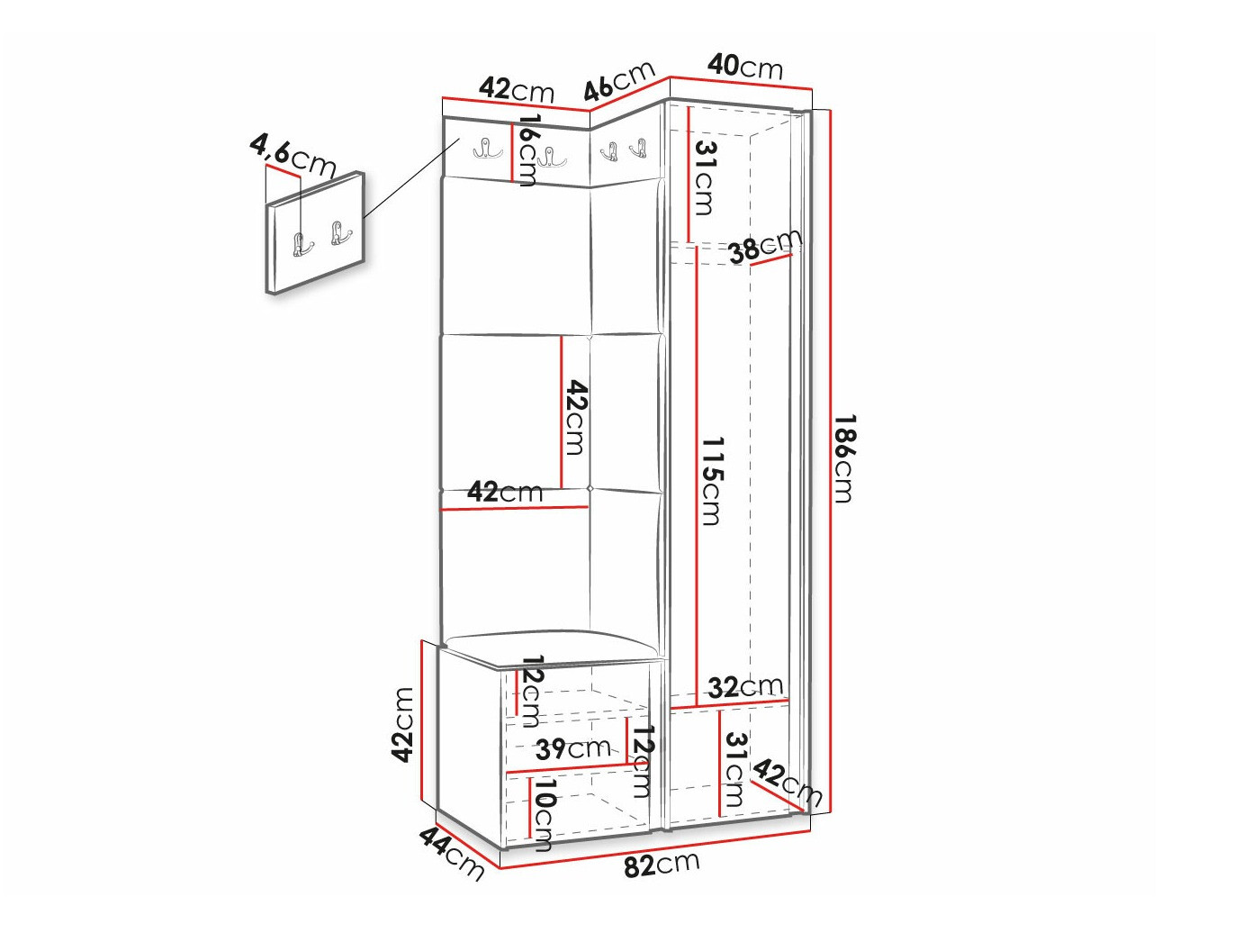Meuble d'entrée Hartford 381 (Manila 35)