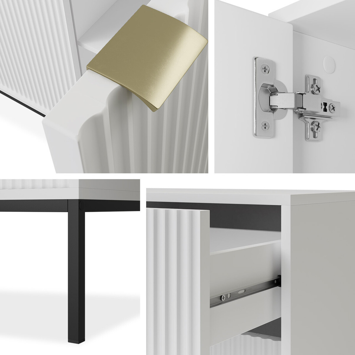 Table de chevet Lima L102 (Gris + Noir)