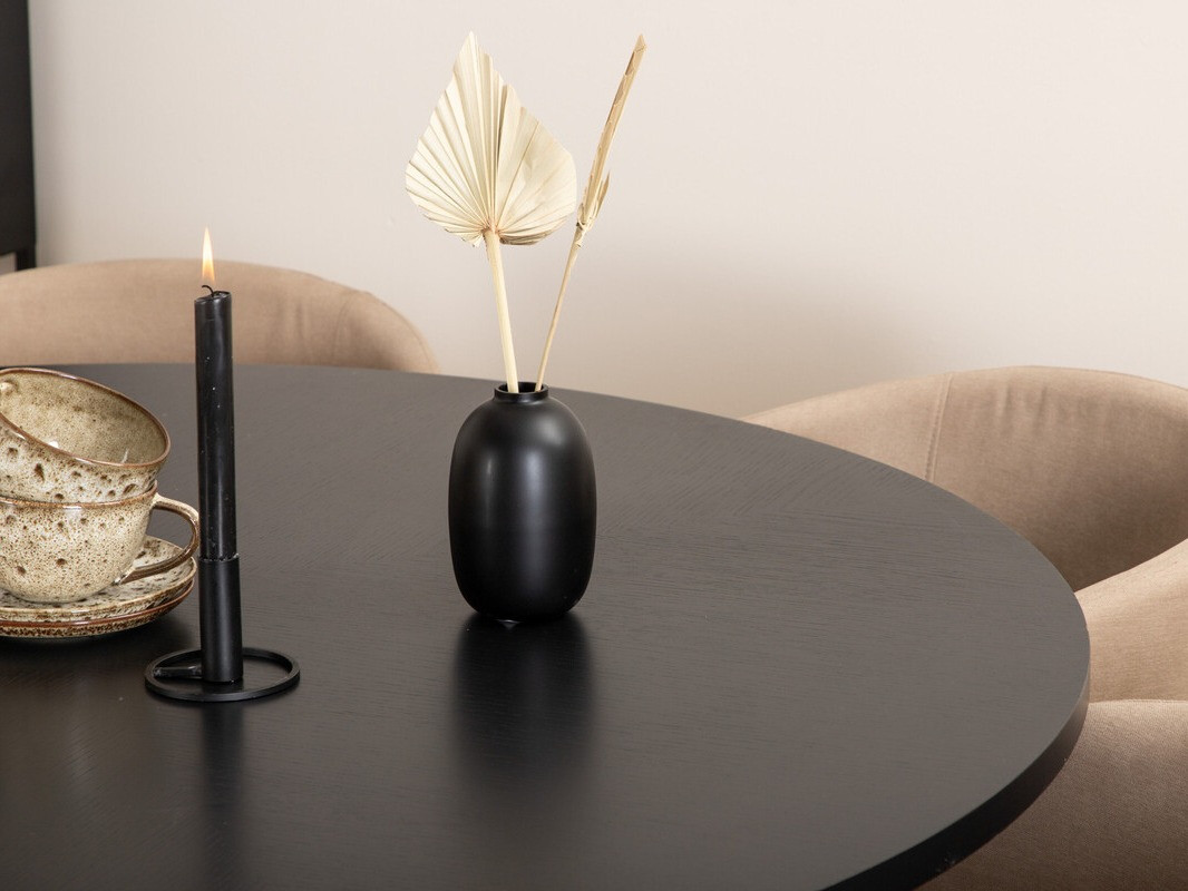 Salle à manger complète Dallas 2378 (Noir + Beige)
