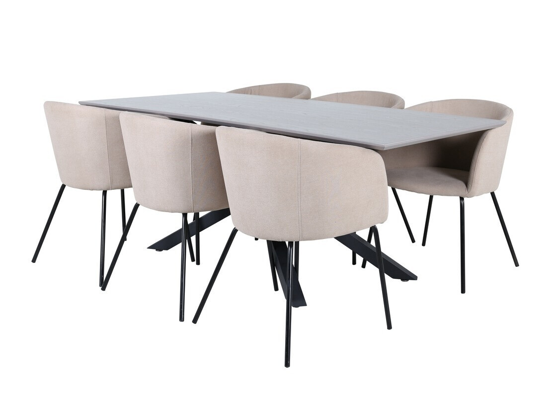 Salle à manger complète Dallas 3036 (Beige + Noir)