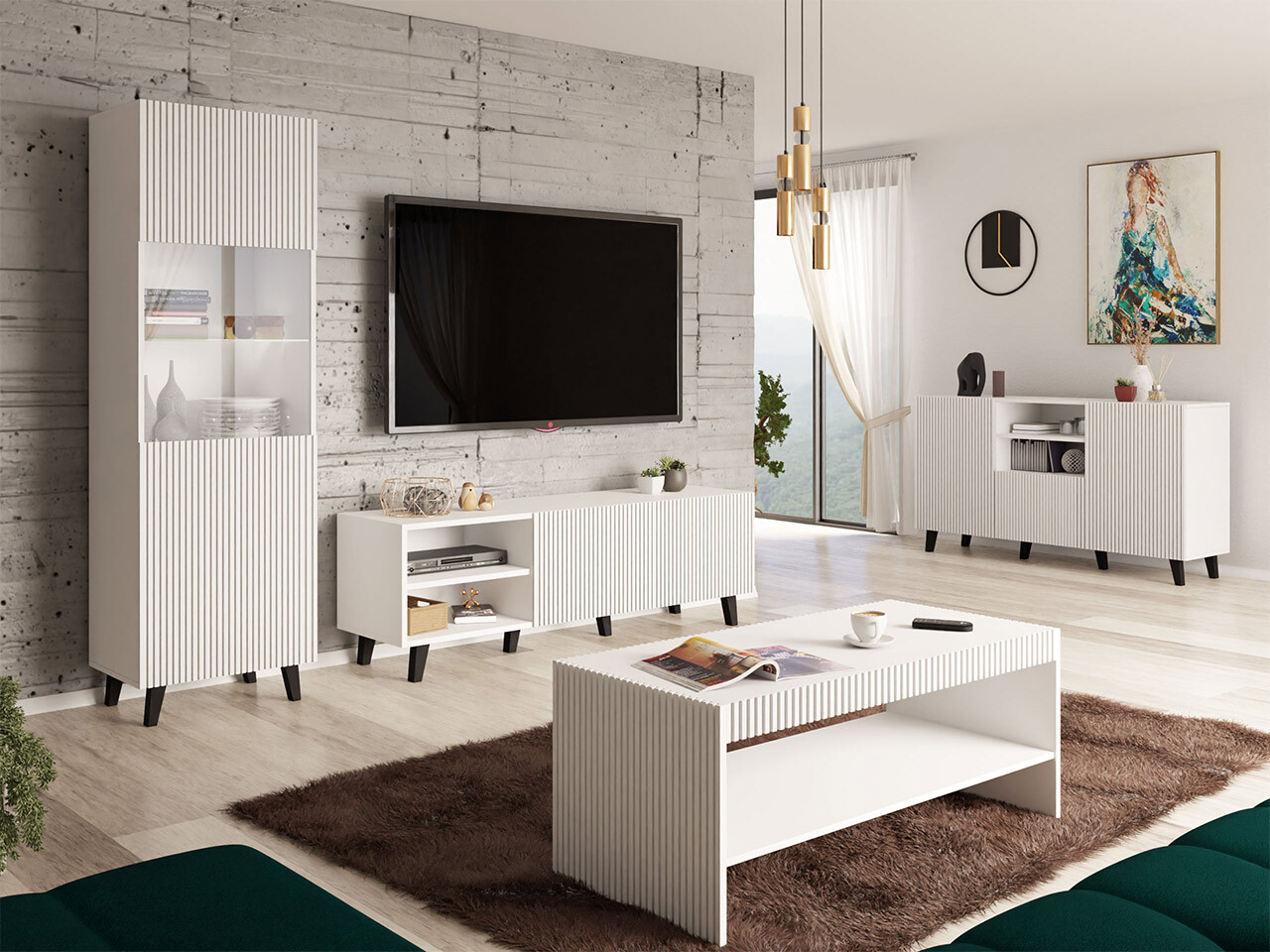 Ensemble de salon Dicto (Blanc)