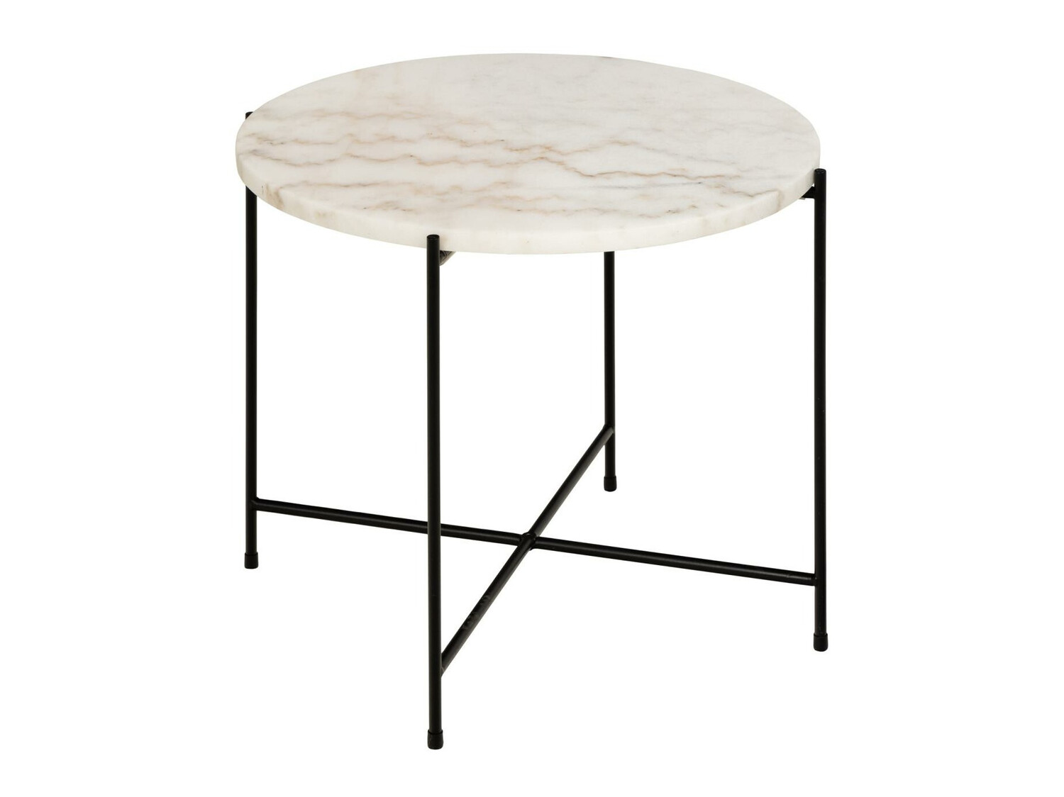 Table d'appoint Norsica 608 (Marbre blanc + Noir)
