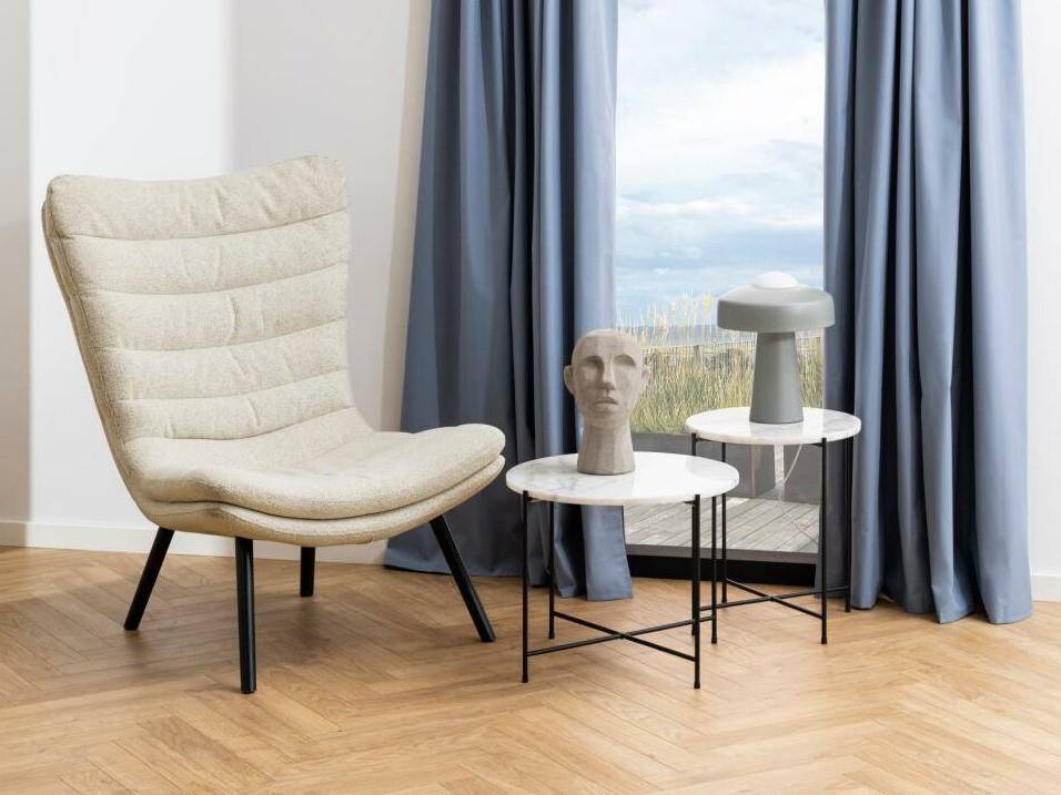 Table d'appoint Norsica 608 (Marbre blanc + Noir)