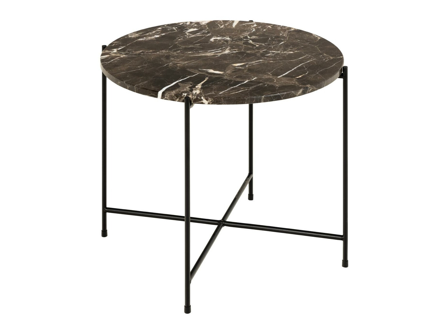 Table d'appoint Norsica 608 (Marbre marron + Noir)