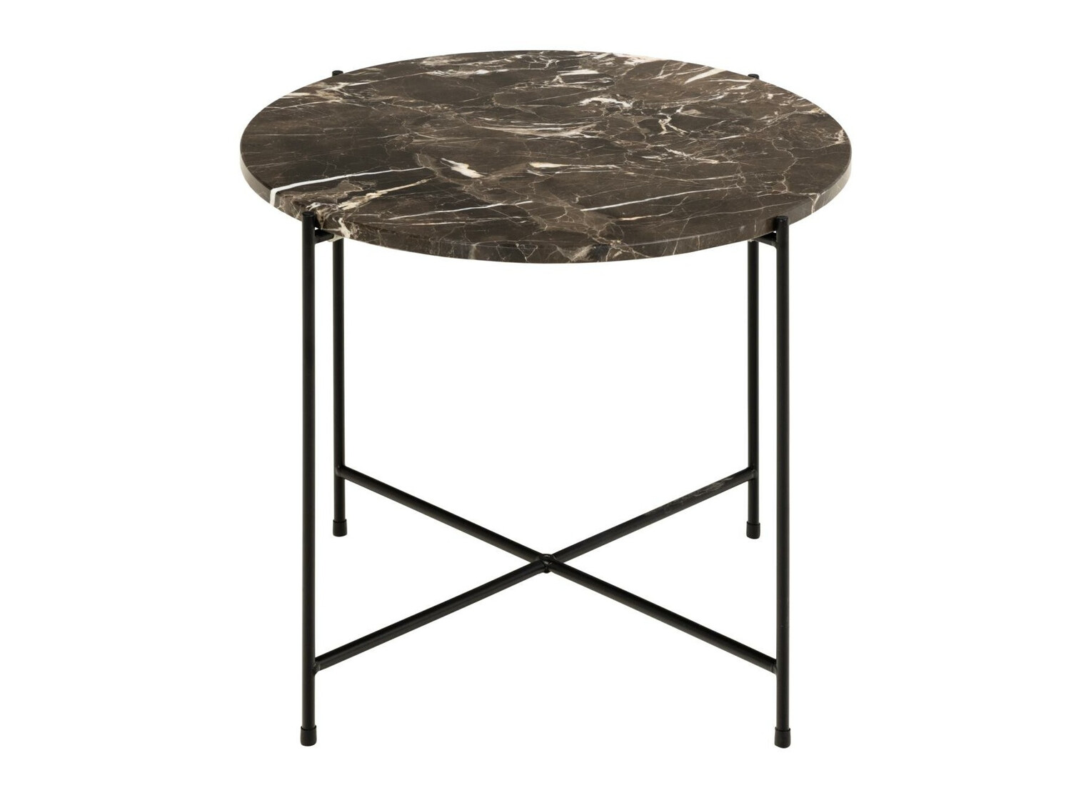 Table d'appoint Norsica 608 (Marbre marron + Noir)