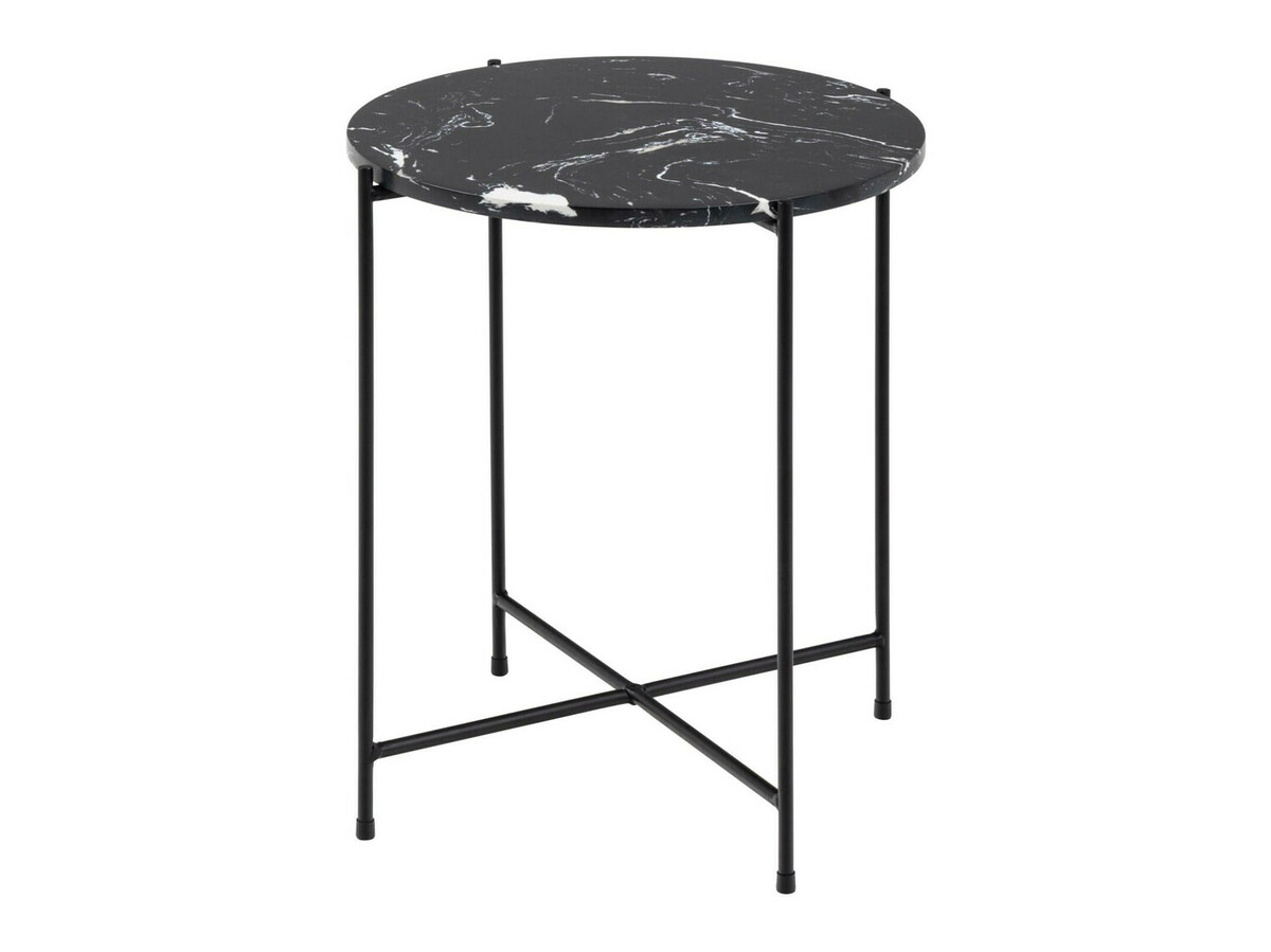 Table d'appoint Norsica 609 (Marbre noir + Noir)