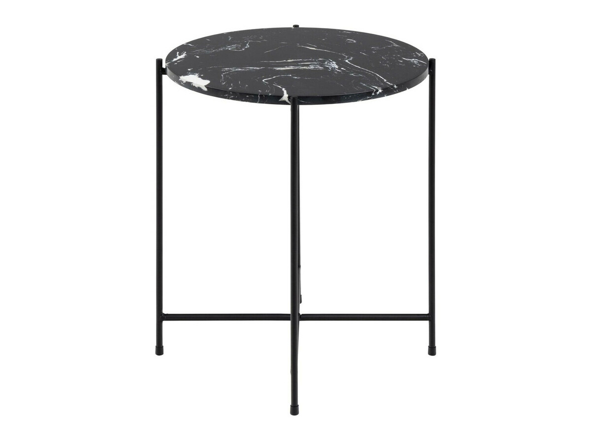 Table d'appoint Norsica 609 (Marbre noir + Noir)