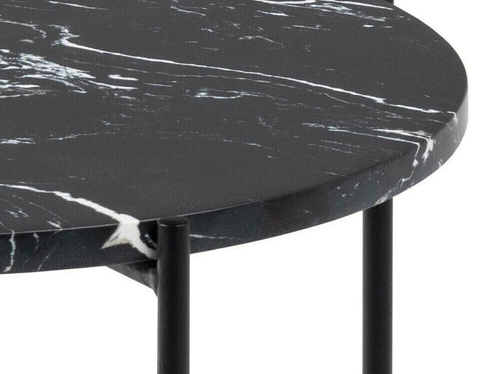 Table d'appoint Norsica 609 (Marbre noir + Noir)