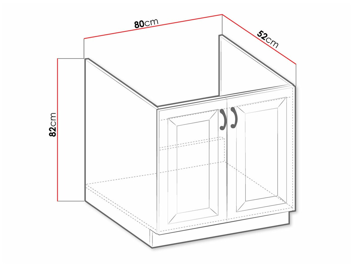 Armoire modulaire pour évier avec portes Retro Grey 121