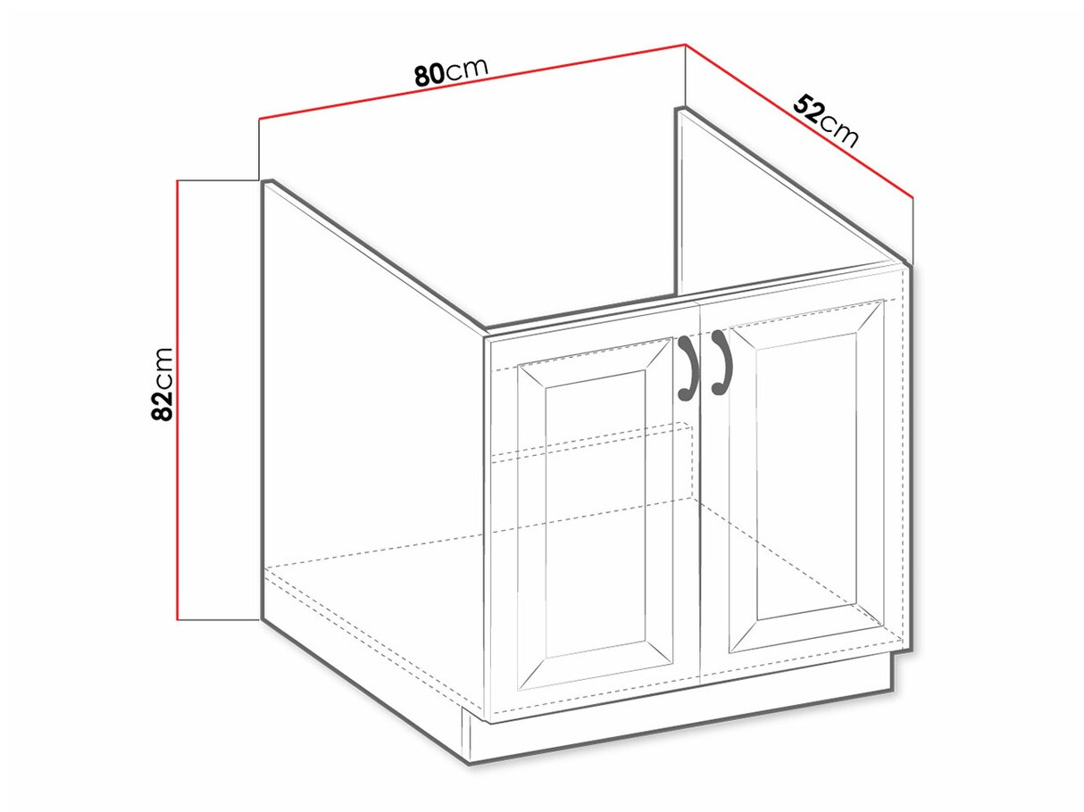 Armoire modulaire pour évier avec portes Retro White 121