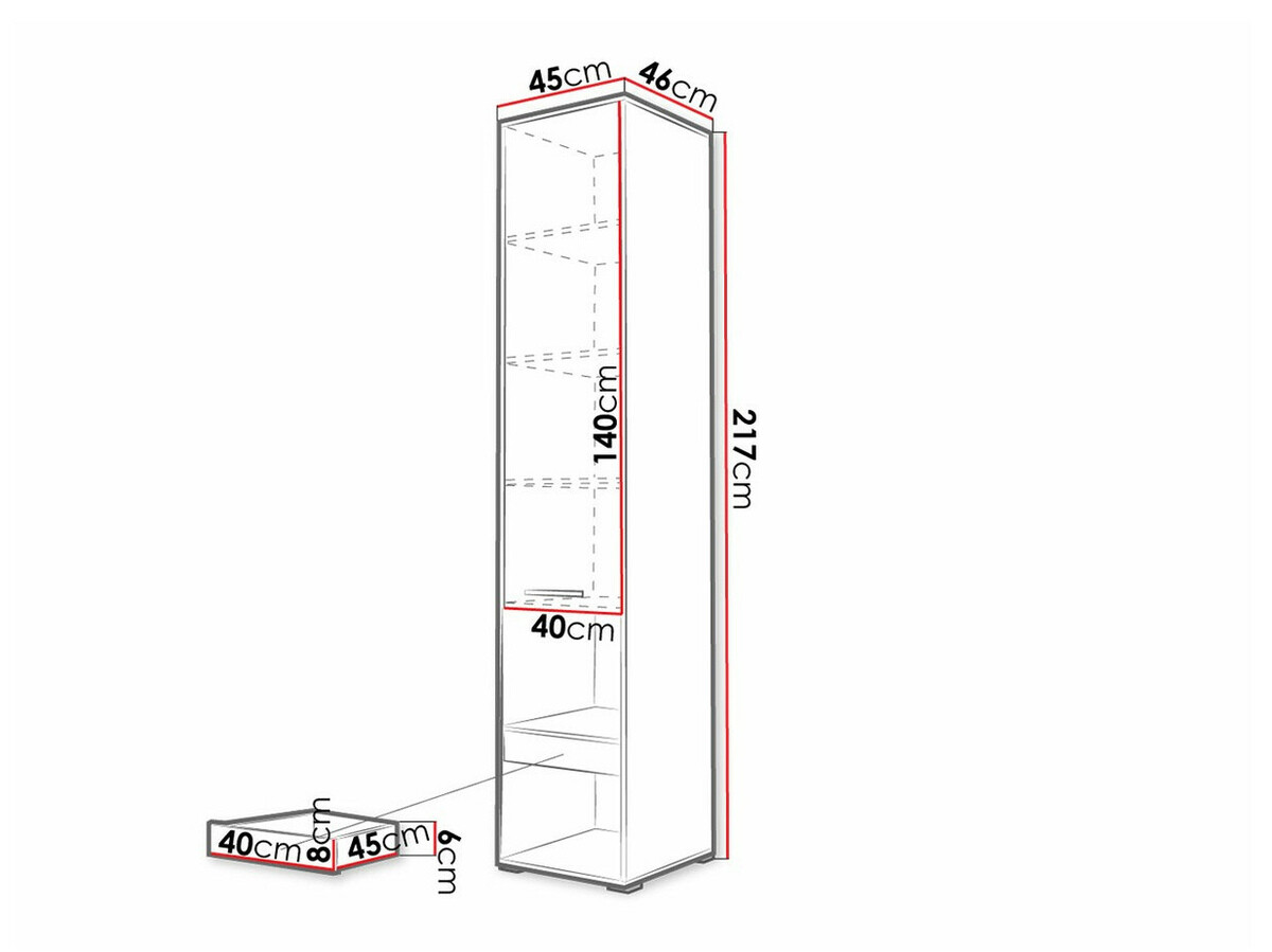 Étagère Concept Pro Lenart (Blanc + Blanc brillant)