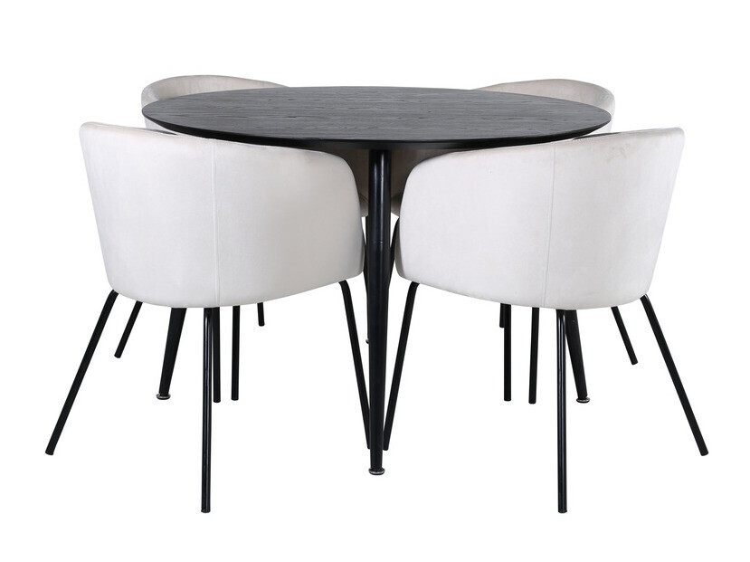 Salle à manger complète Dallas 2539 (Beige + Noir)