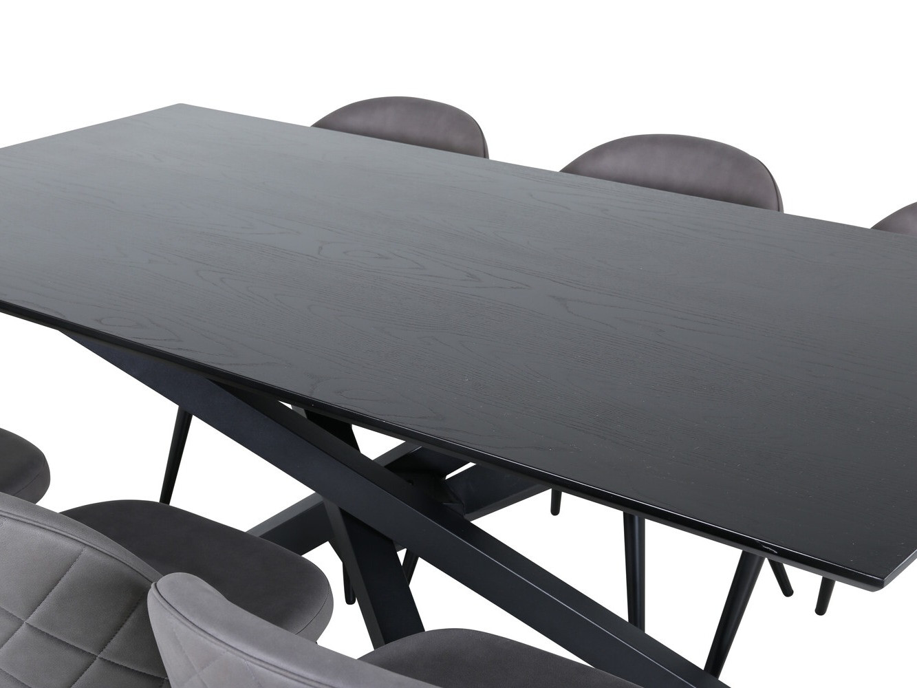 Salle à manger complète Dallas 2693 (Gris + Noir)