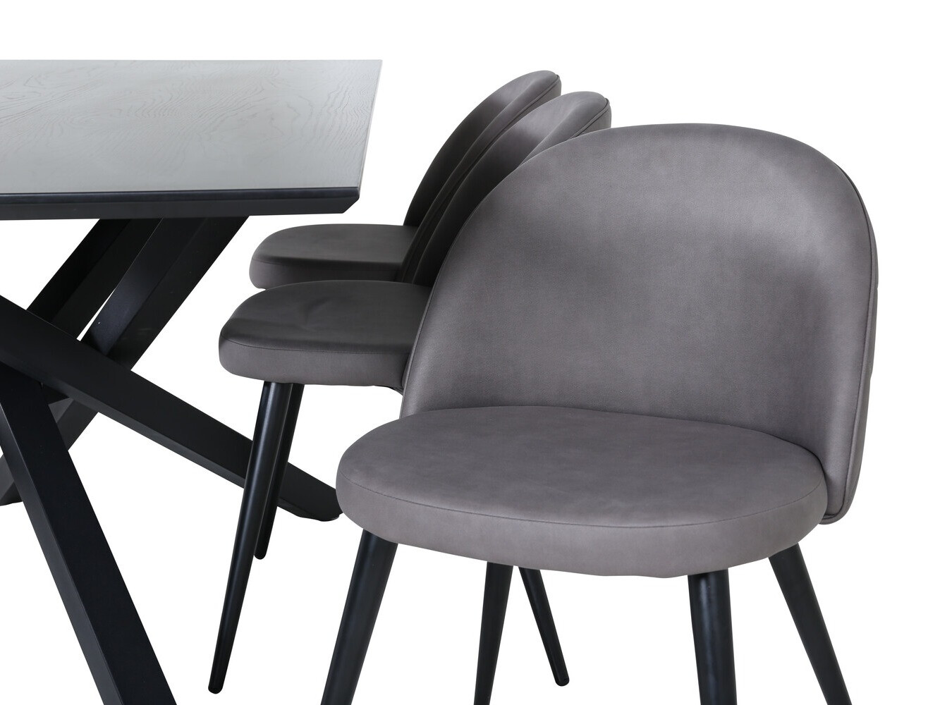 Salle à manger complète Dallas 2693 (Gris + Noir)