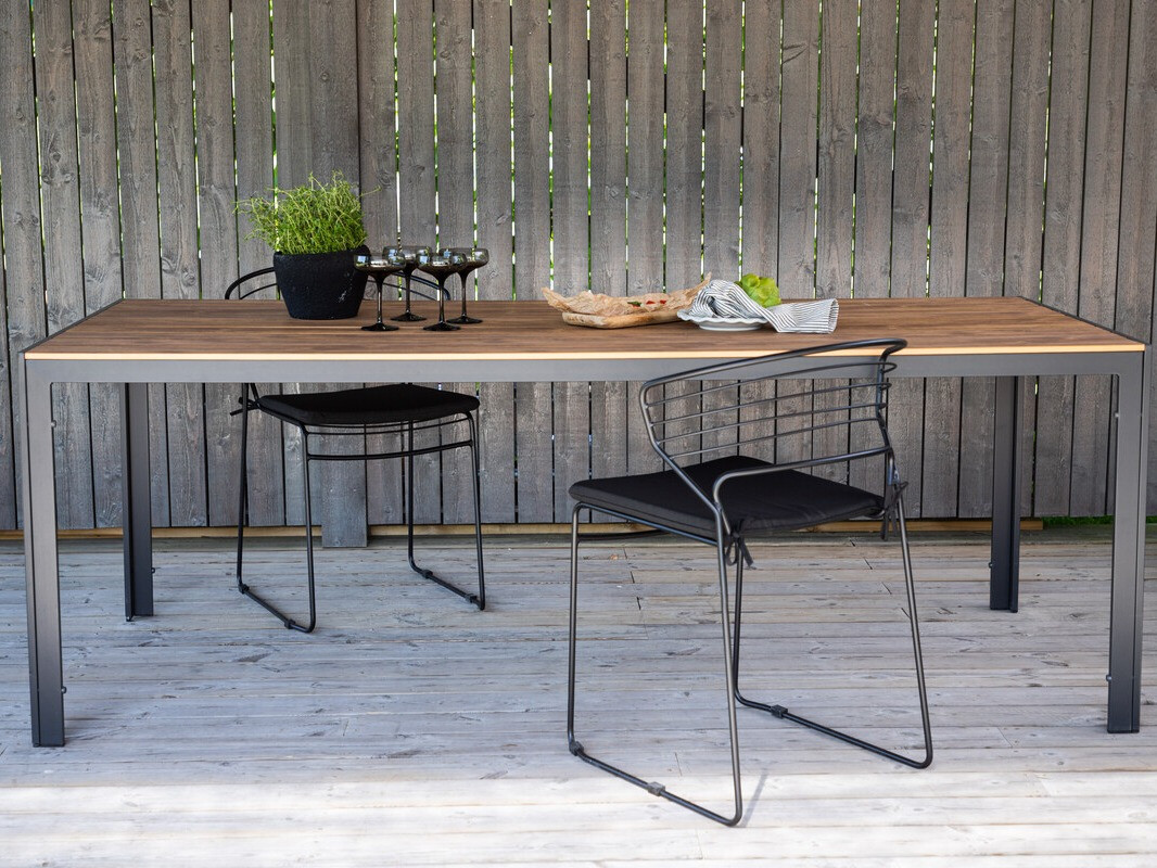 Table de jardin Dallas 3890 (Noir + Marron)