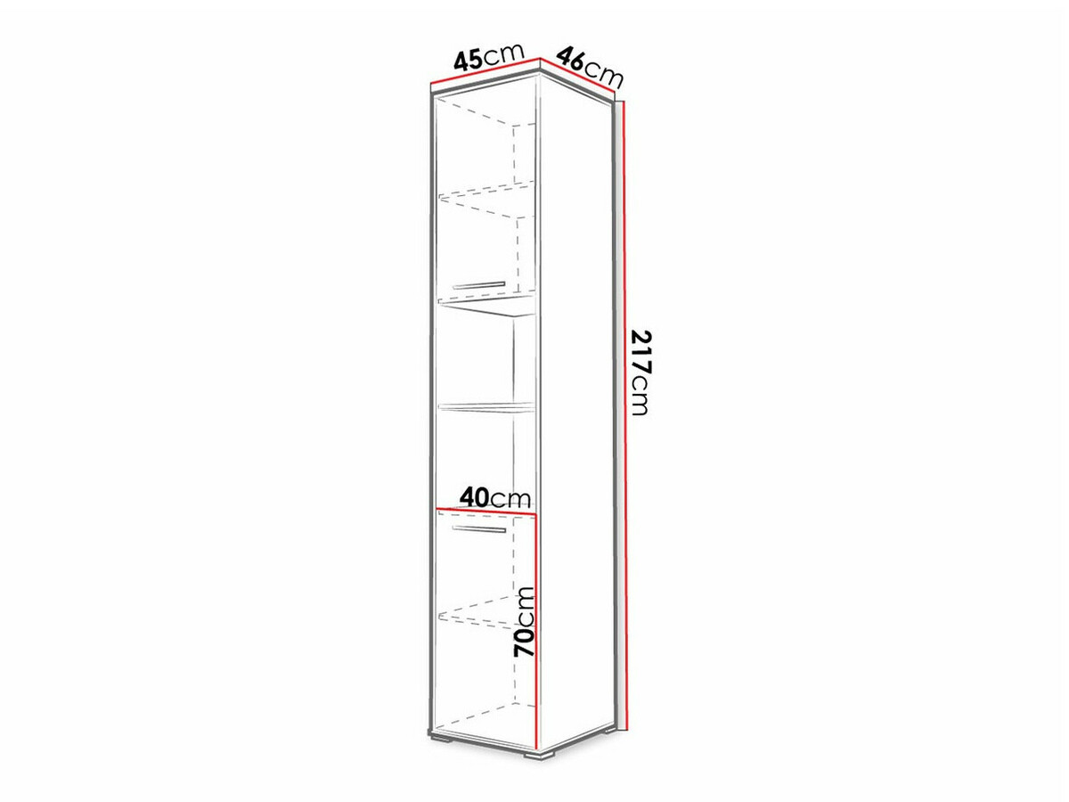 Étagère Concept Pro Lenart I (Blanc + Blanc brillant)