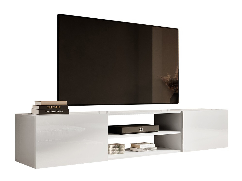 Meuble TV Imago II (Blanc + Blanc brillant)