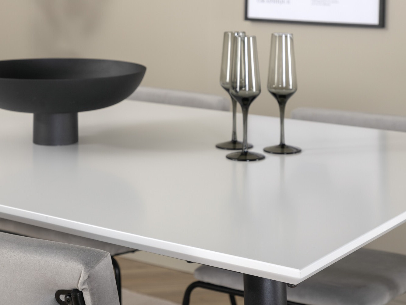 Salle à manger complète Dallas 2736 (Gris + Noir)