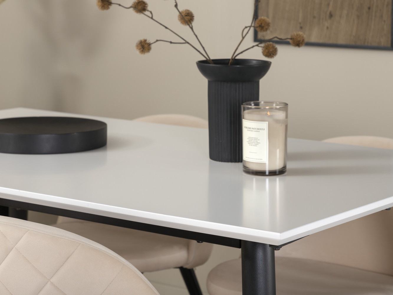 Salle à manger complète Dallas 2738 (Crème + Noir)