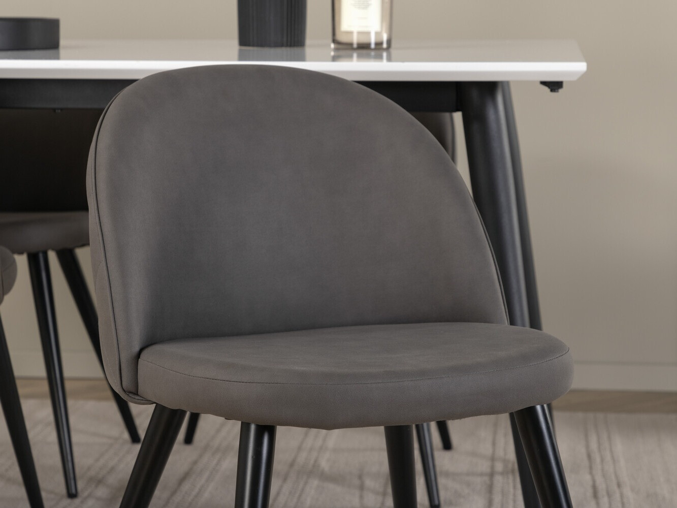 Salle à manger complète Dallas 2738 (Gris + Noir)