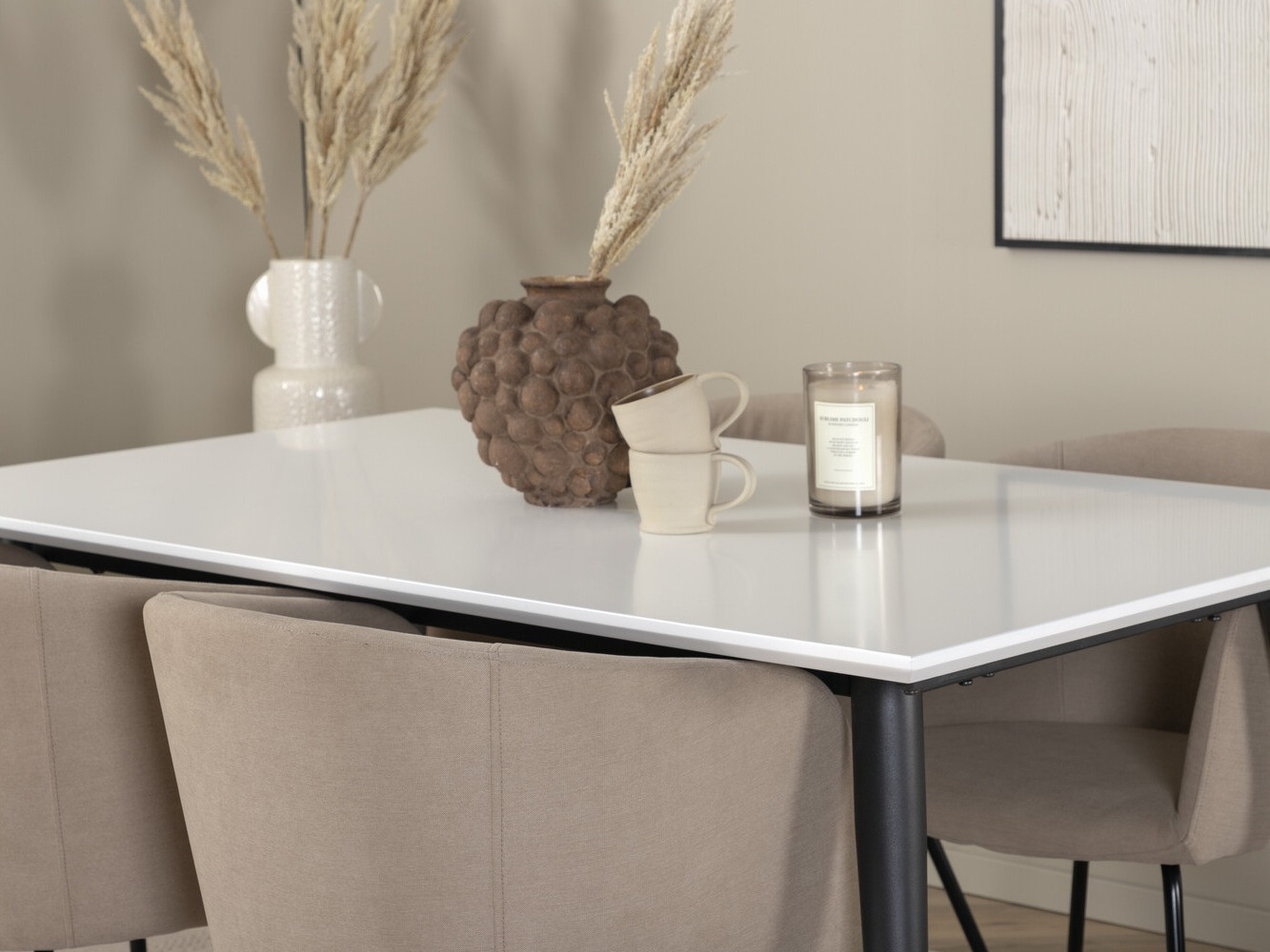 Salle à manger complète Dallas 2739 (Beige + Noir)
