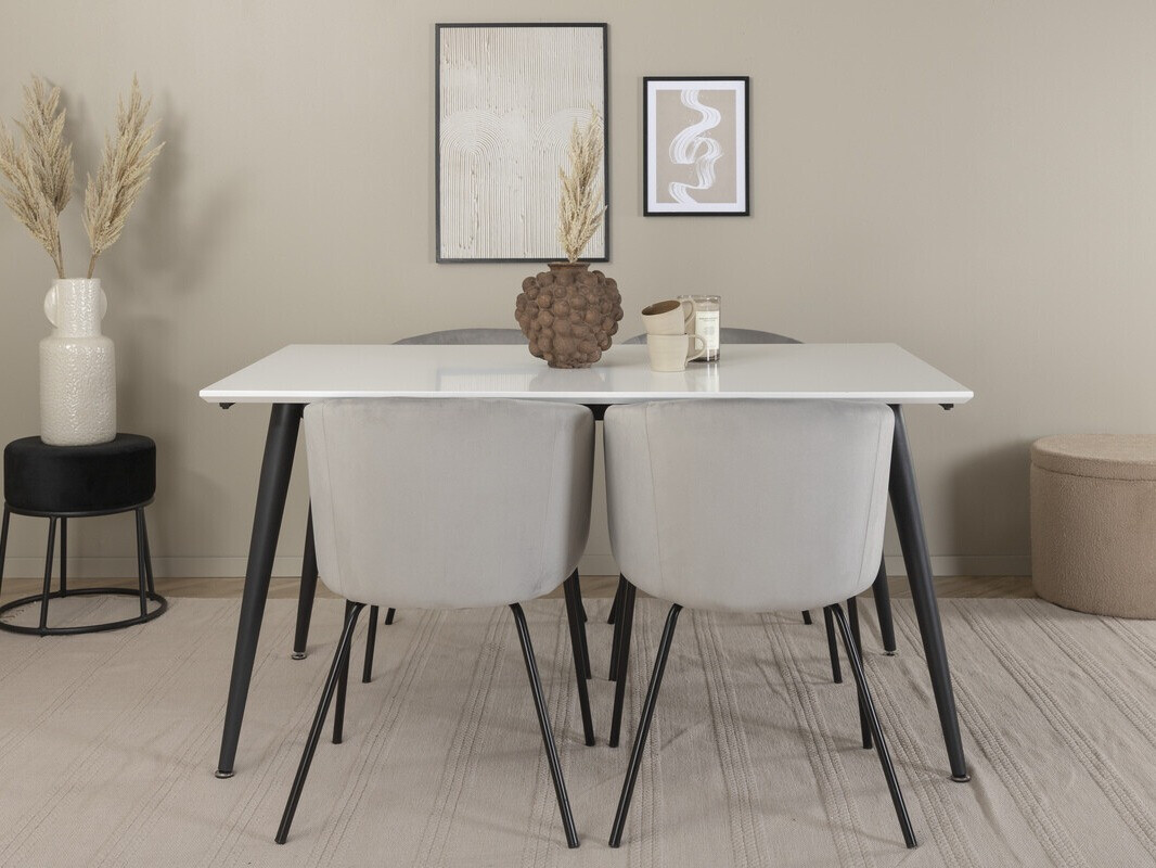 Salle à manger complète Dallas 2739 (Gris + Noir)