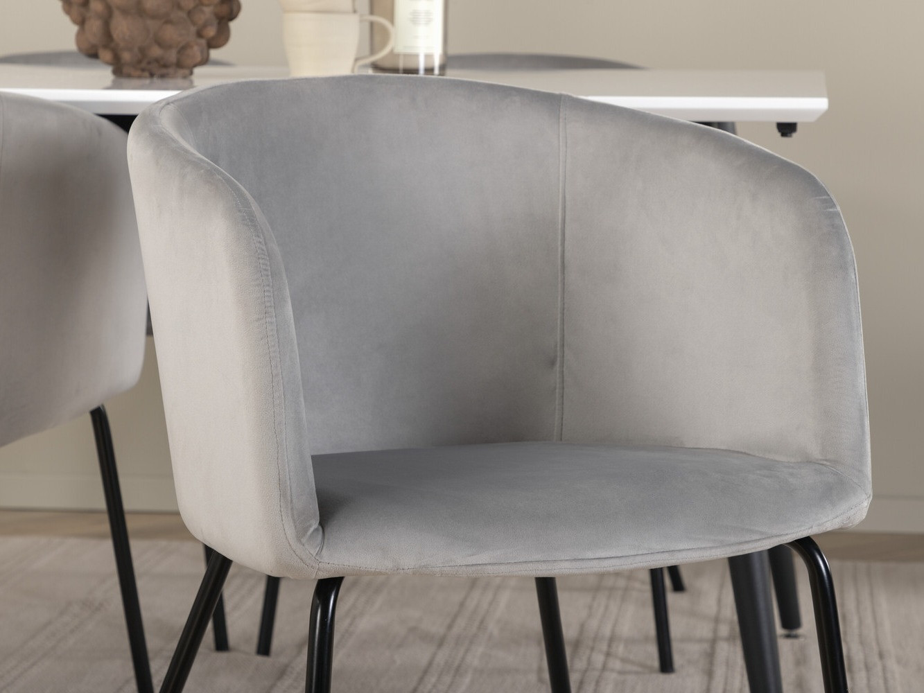 Salle à manger complète Dallas 2739 (Gris + Noir)