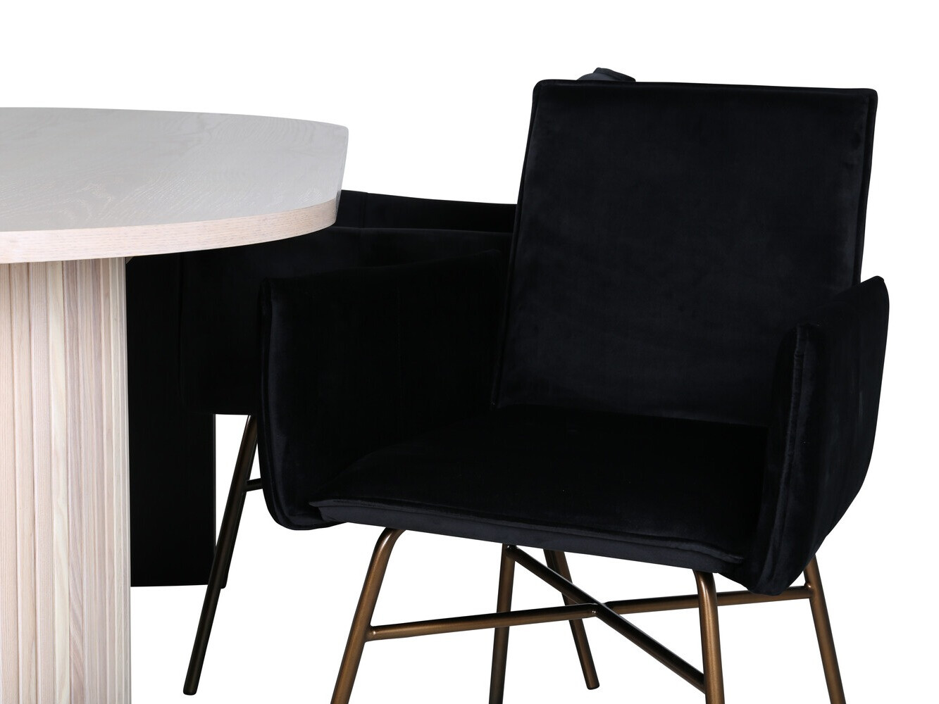 Salle à manger complète Dallas 2751 (Noir + Cuivre)