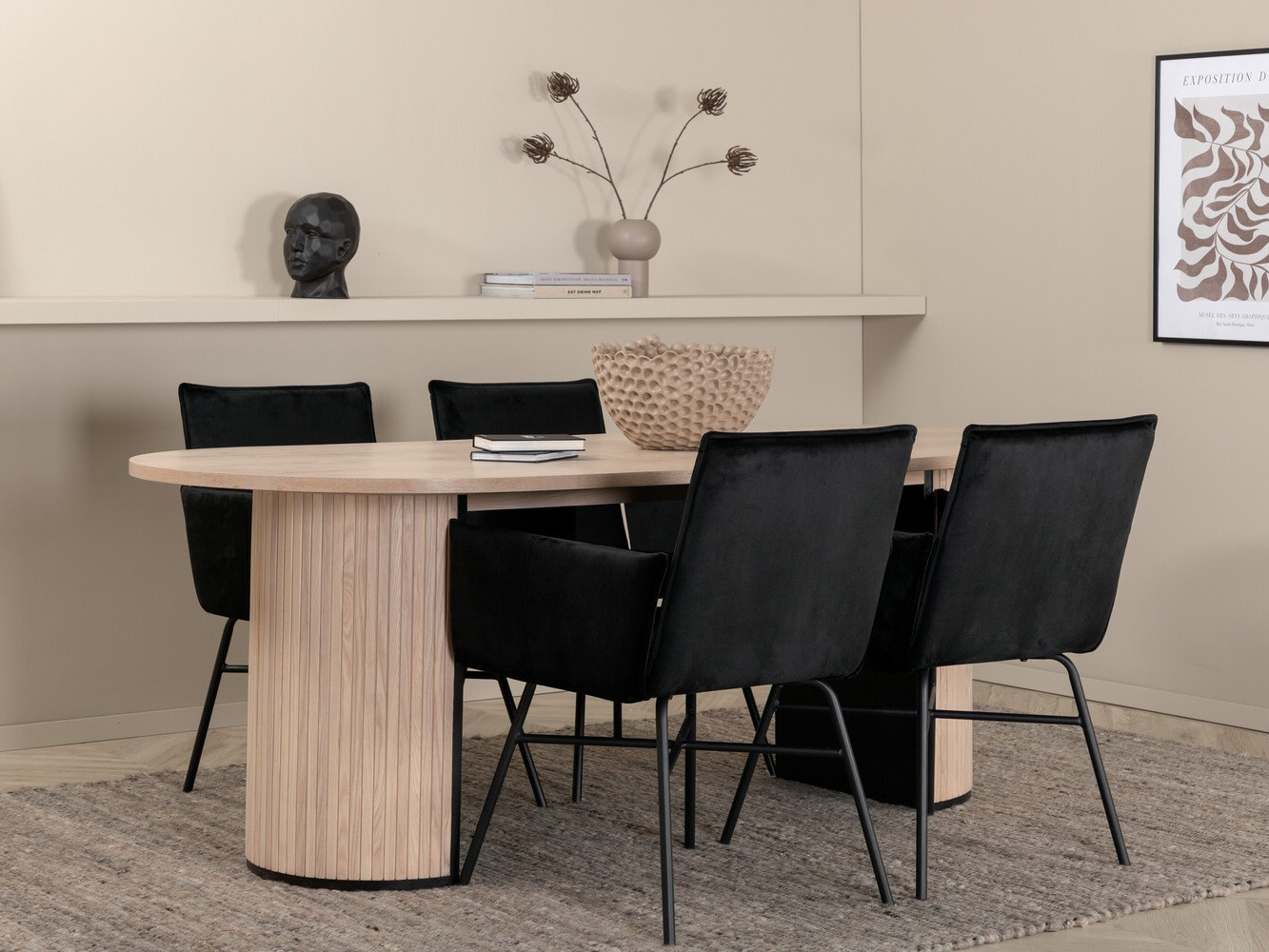 Salle à manger complète Dallas 2751 (Noir)