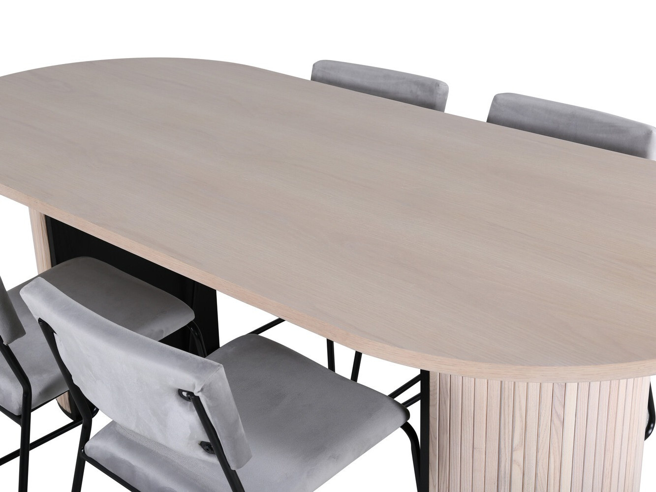 Salle à manger complète Dallas 2759 (Gris + Noir)