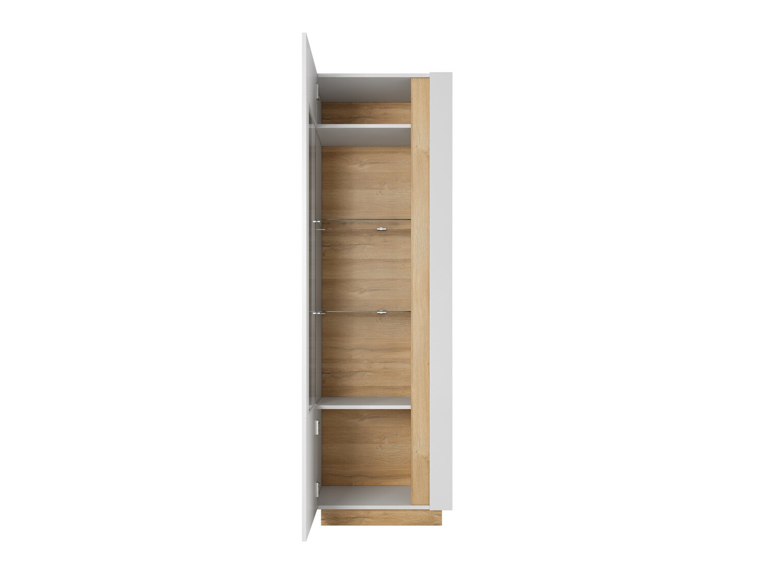 Ensemble de salon Novbela 113 (Blanc + Blanc brillant + Grandson chêne)
