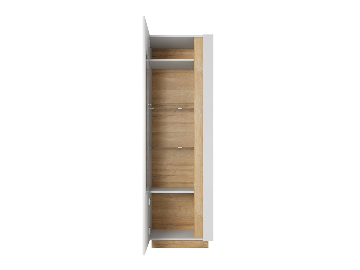 Ensemble de salon Novbela 113 (Blanc + Blanc brillant + Grandson chêne)