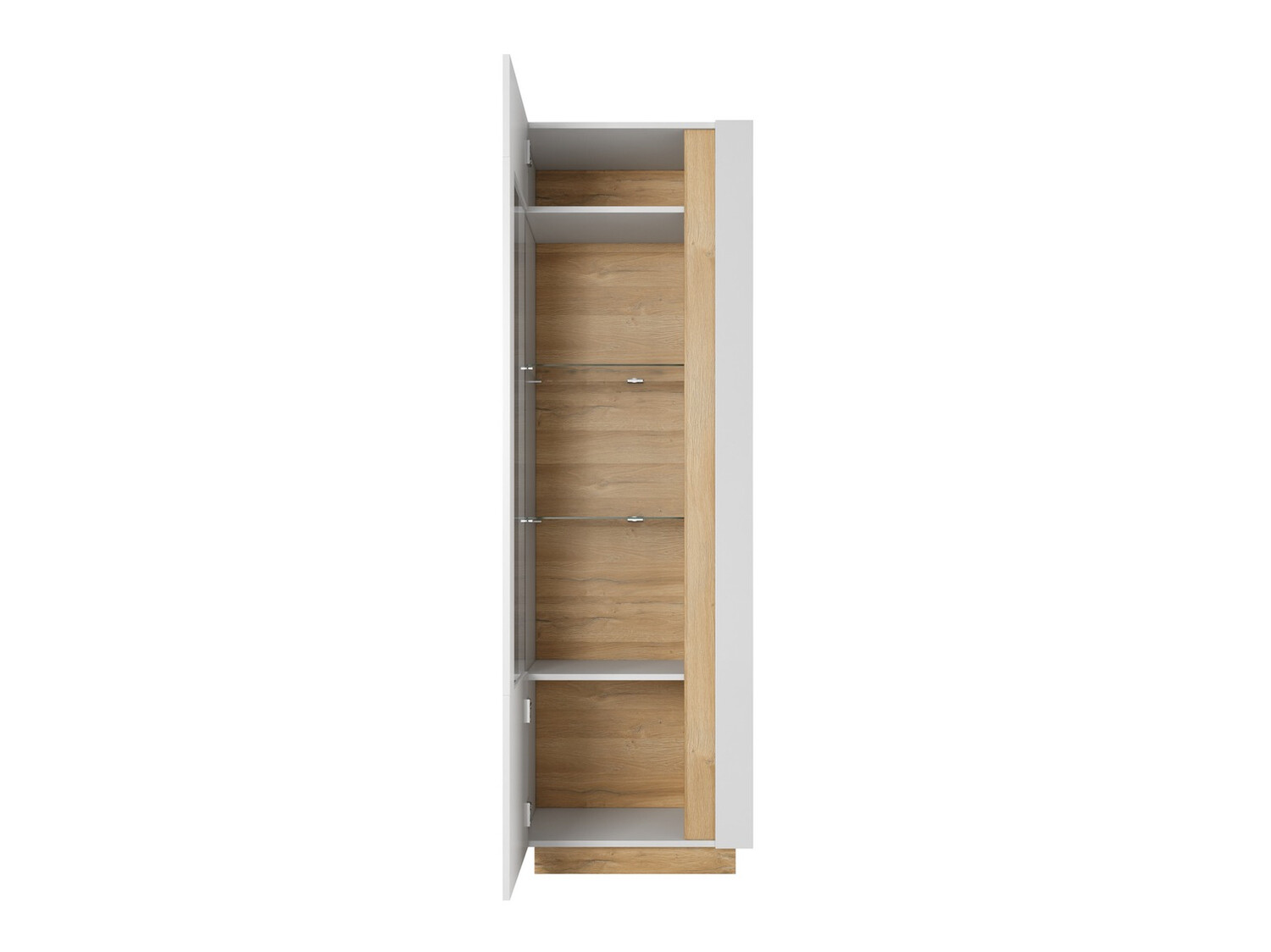Ensemble de salon Novbela 114 (Blanc + Blanc brillant + Grandson chêne)