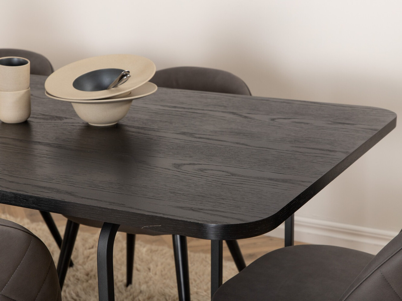 Salle à manger complète Dallas 2784 (Gris + Noir)