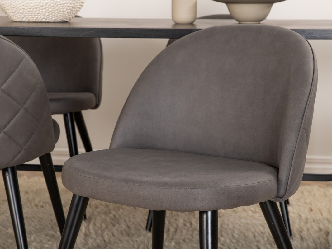 Salle à manger complète Dallas 2784 (Gris + Noir)