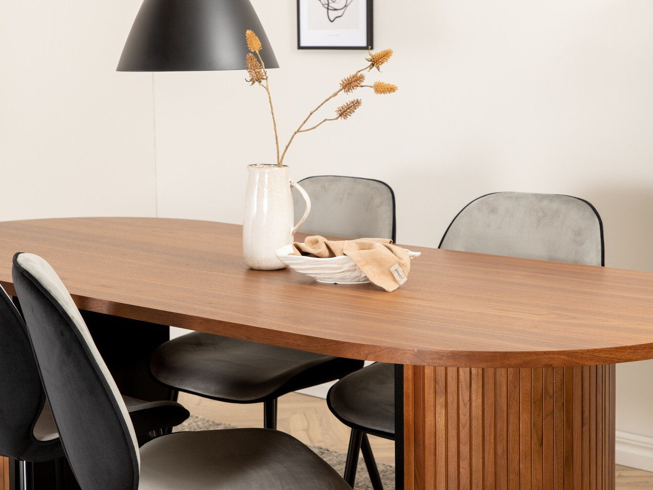Salle à manger complète Dallas 2763 (Noyer + Noir)