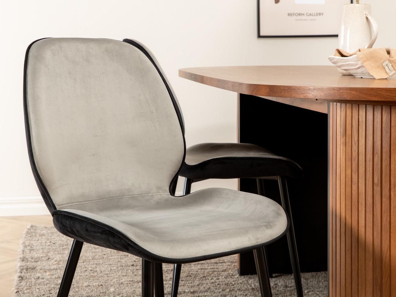 Salle à manger complète Dallas 2763 (Noyer + Noir)