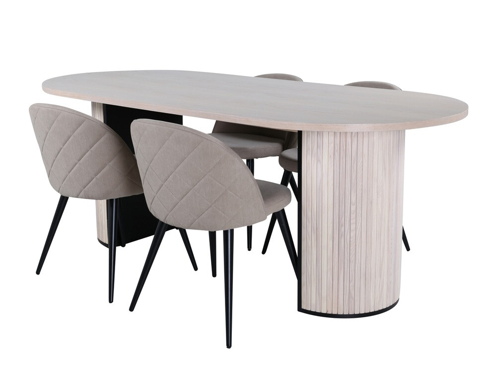 Salle à manger complète Dallas 2765 (Beige + Noir)