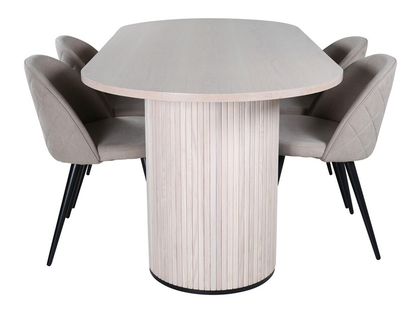Salle à manger complète Dallas 2765 (Beige + Noir)