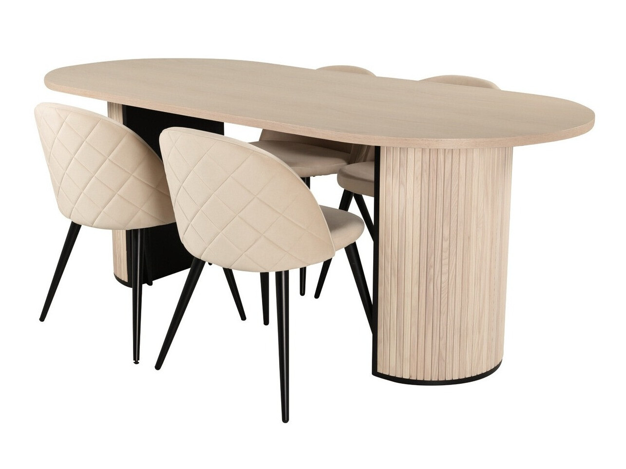 Salle à manger complète Dallas 2765 (Crème + Noir)
