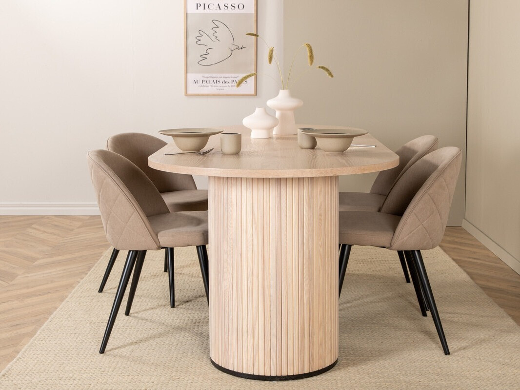Salle à manger complète Dallas 2765 (Crème + Noir)