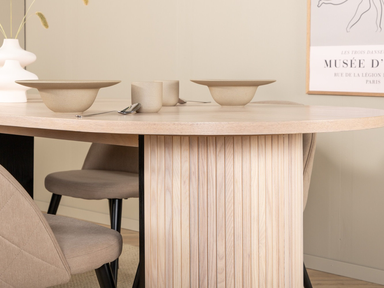 Salle à manger complète Dallas 2765 (Crème + Noir)